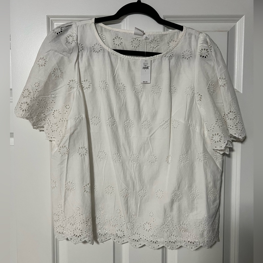 GAP White Eyelet Blouse